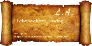 Lichtneckert Andor névjegykártya